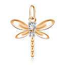 Подвеска из красного золота с фианитом