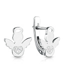 Серьги детские из серебра с фианитом