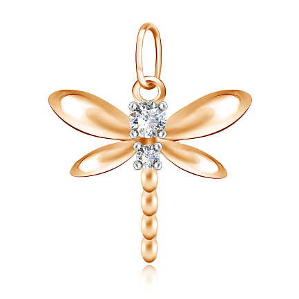 Подвеска из красного золота с фианитом