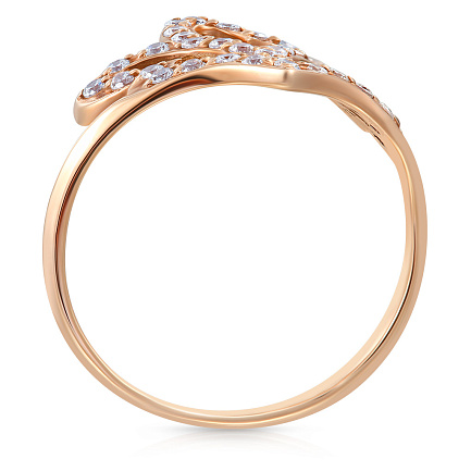 Кольцо из красного золота с фианитом