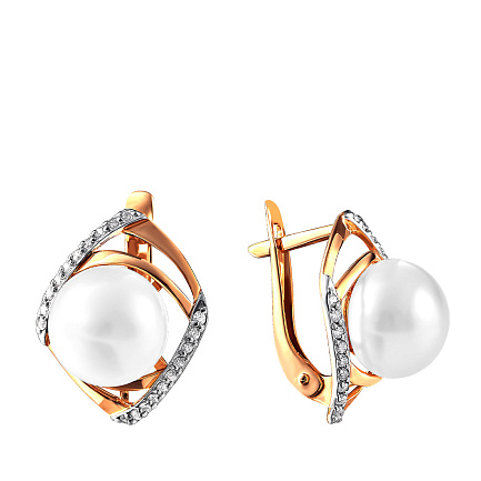 Серьги с английским замком из красного золота