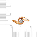 Кольцо из красного золота с фианитом