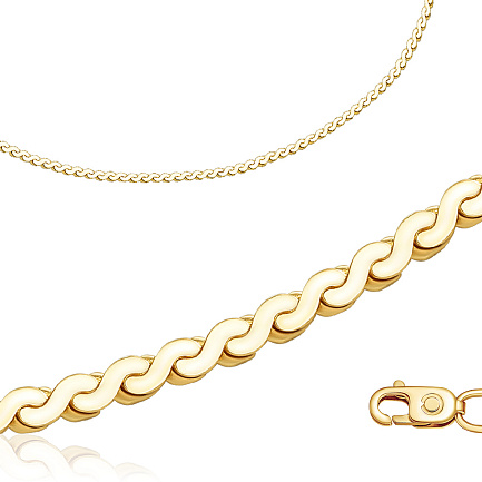 Браслет автомат из желтого золота, плетение панцирное