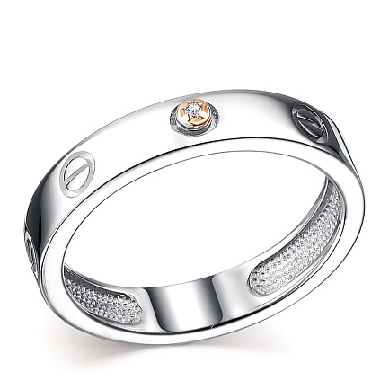 Кольцо из серебра с бриллиантом