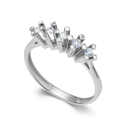 Кольцо из белого золота с бриллиантами