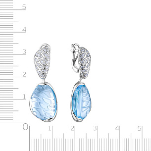 Серьги с английским замком из белого золота с бриллиантом