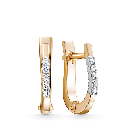 Серьги из красного золота с бриллиантами