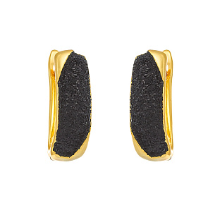 Серьги с английским замком из серебра с глиттером