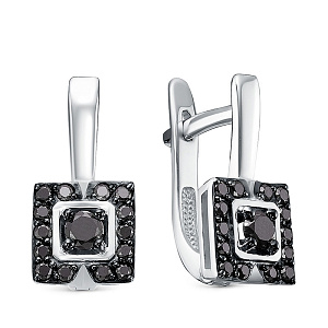 Серьги из белого золота с бриллиантами