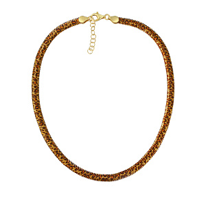 Колье из серебра с позолотой, эмалью