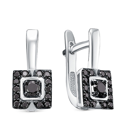 Серьги из белого золота с бриллиантами