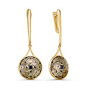 Серьги с английским замком из серебра с сапфирами