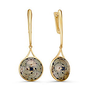 Серьги с английским замком из серебра с сапфирами