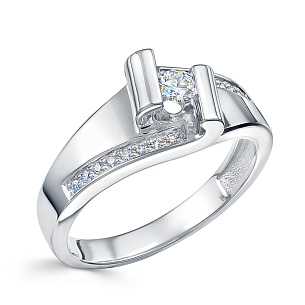 Кольцо из белого золота с бриллиантом