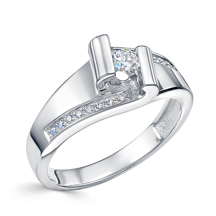 Кольцо из белого золота с бриллиантами