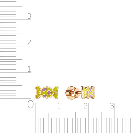 Серьги детские из серебра с позолотой