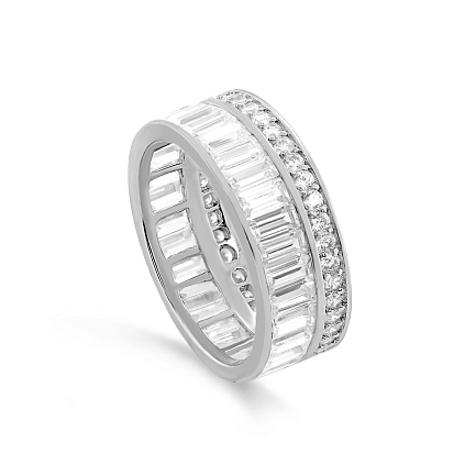 Кольцо из серебра с фианитами