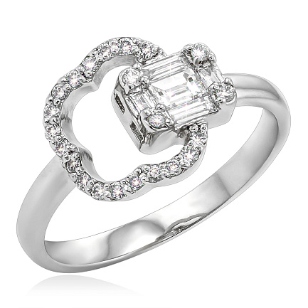 Кольцо из белого золота с бриллиантами