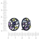 Серьги из золота с аквамаринами, аметистами