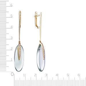 Серьги с английским замком из желтого золота с бриллиантами