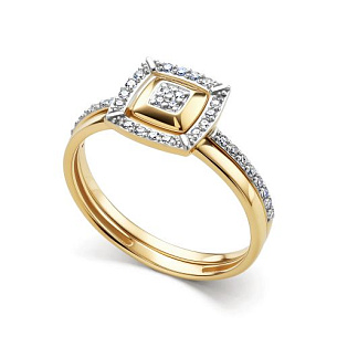 Кольцо из желтого золота с бриллиантом