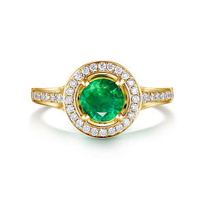 Кольцо из желтого золота с бриллиантами