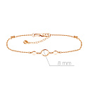 Браслет на ногу декоративный из красного золота, плетение якорное