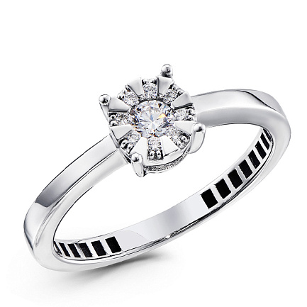 Кольцо из белого золота с бриллиантами