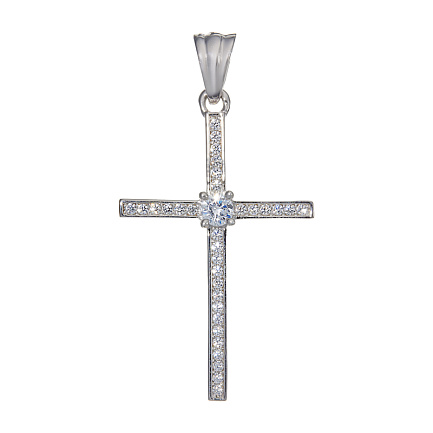 Подвеска из серебра с фианитами