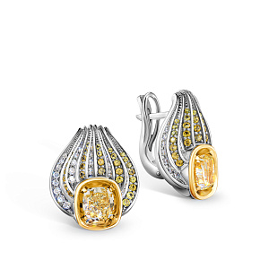 Серьги с английским замком из белого золота