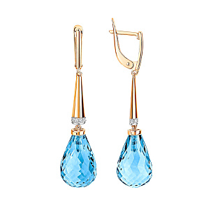 Серьги с английским замком из красного золота