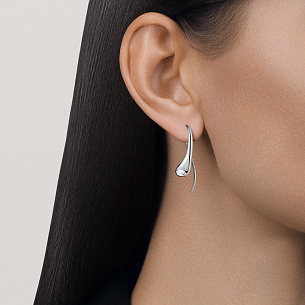 Серьги из белого золота с бриллиантом