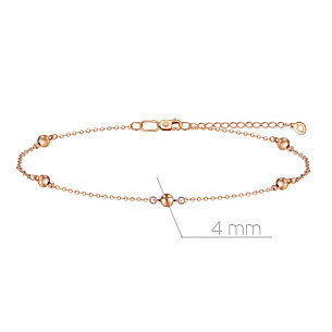 Браслет на ногу декоративный из красного золота, плетение якорное