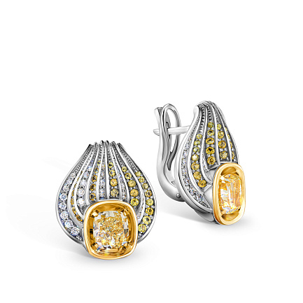 Серьги с английским замком из белого золота