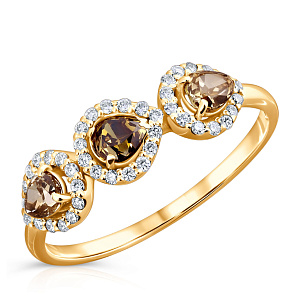 Кольцо из желтого золота с бриллиантами