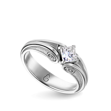Кольцо из белого золота с бриллиантом