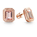 Пусеты из красного золота с бриллиантами, морганитом