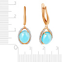 Серьги из красного золота с фианитом