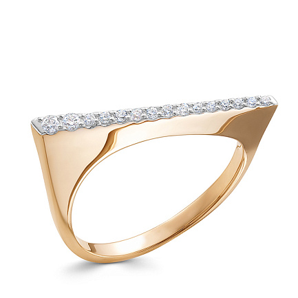 Кольцо из красного золота с бриллиантами