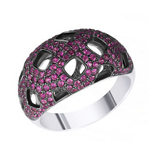 Кольцо из белого золота с рубином