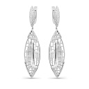 Серьги с английским замком из белого золота с бриллиантами