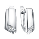 Серьги с английским замком из серебра с фианитами