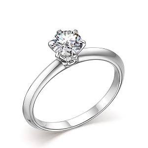 Кольцо из белого золота с бриллиантом