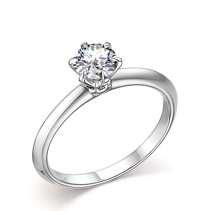 Кольцо из белого золота с бриллиантом