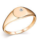 Кольцо из красного золота с бриллиантом