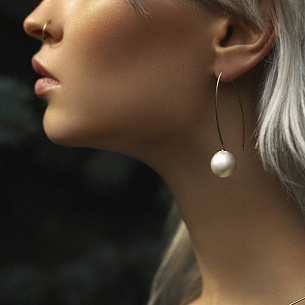 Продевки из желтого золота с жемчугом