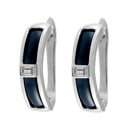 Серьги с английским замком из серебра с кварцем