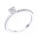 Кольцо помолвочное из белого золота с бриллиантами