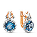 Серьги из комбинированного золота с бриллиантами, топазами