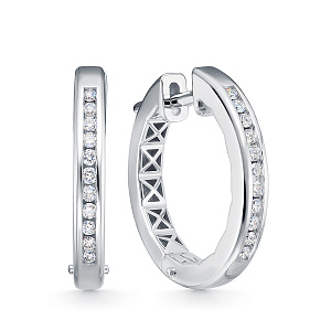 Серьги из белого золота с бриллиантами